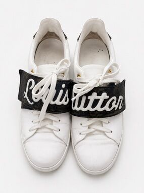 Louis Vuitton Streetwear Logo Strap Sneakers White Lace Up Women EU 36.5